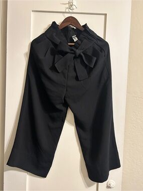 Madewell Black Wide-Leg Tie-Waist Pants